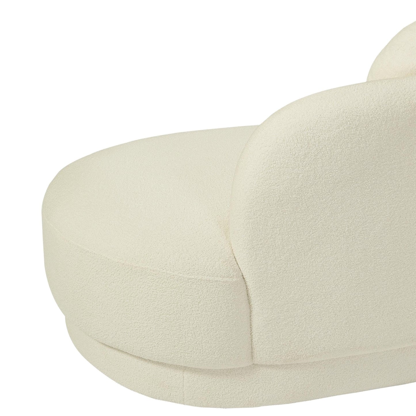 "ODAYA" Curved Sofa - Boucle Fabric - WHITE