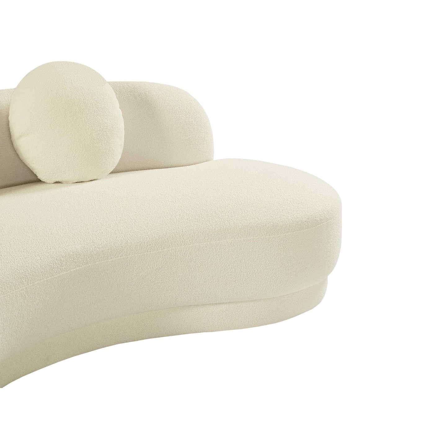 "ODAYA" Curved Sofa - Boucle Fabric - WHITE