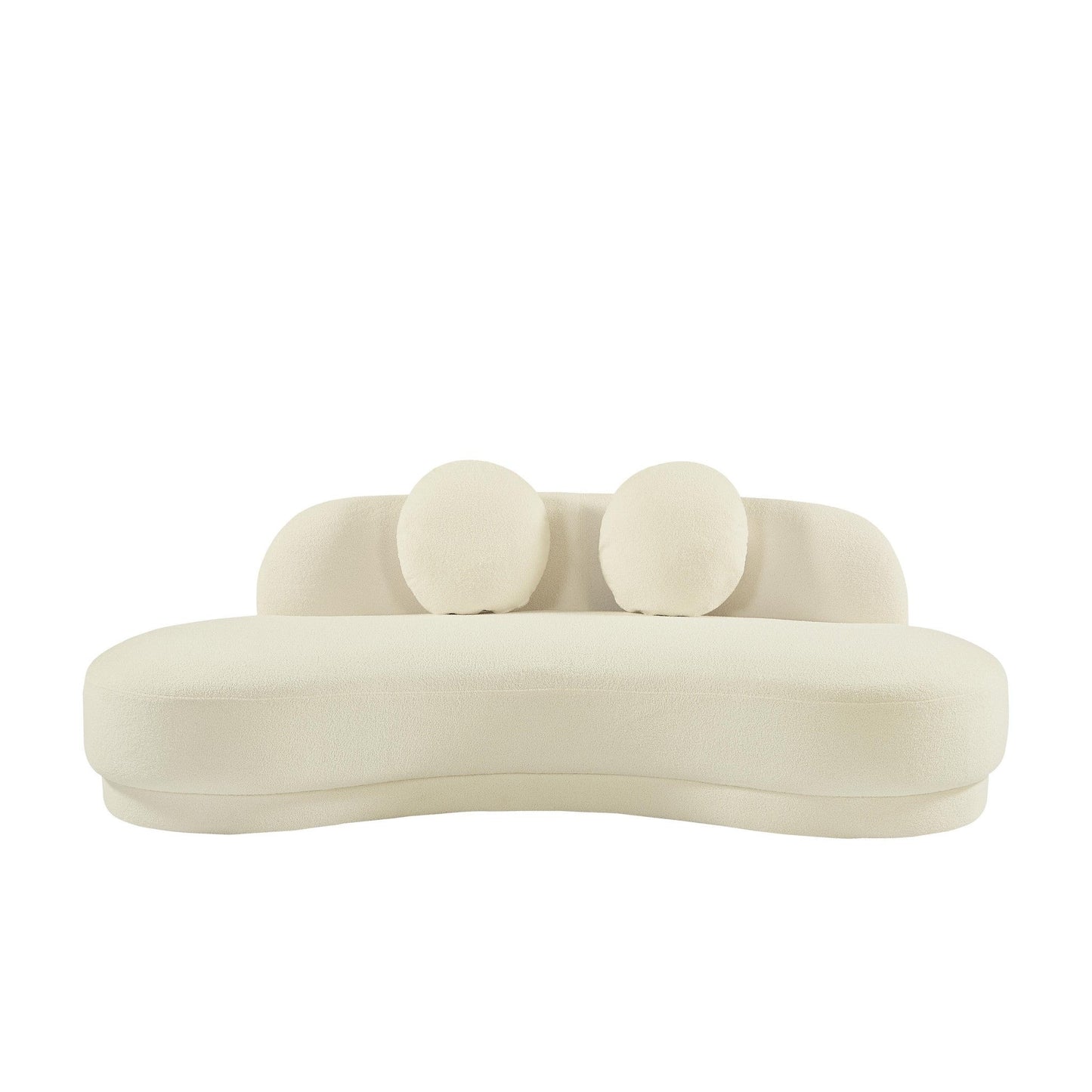 "ODAYA" Curved Sofa - Boucle Fabric - WHITE