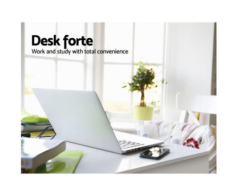 100cm one drawer Desk with a Cabinet - White - NA100DK
