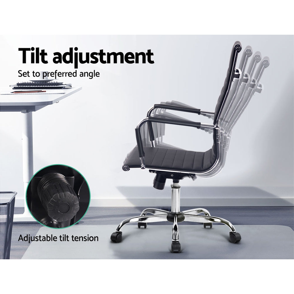 Office Chair PU Leather High Back Black - H8147