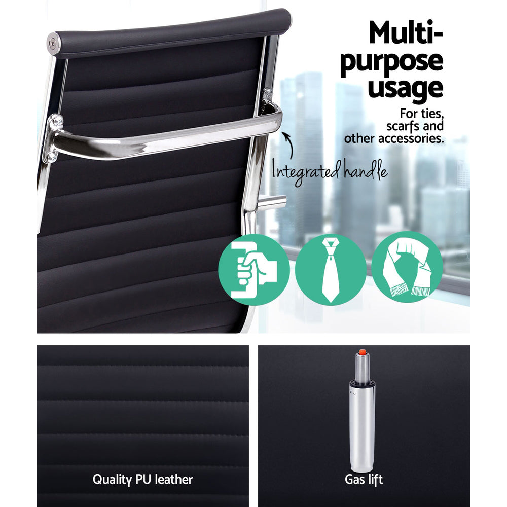 Office Chair PU Leather High Back Black - H8147