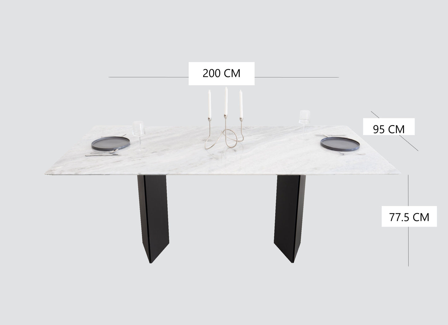 Galaxy Natural Marble Dining Table - 200cm