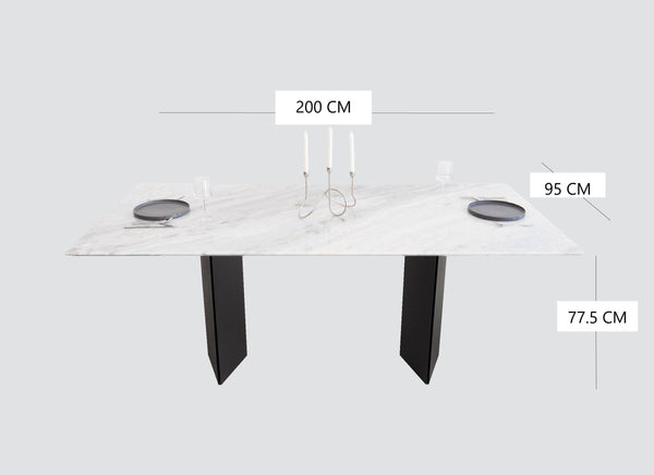 Galaxy Natural Marble Dining Table - 200cm