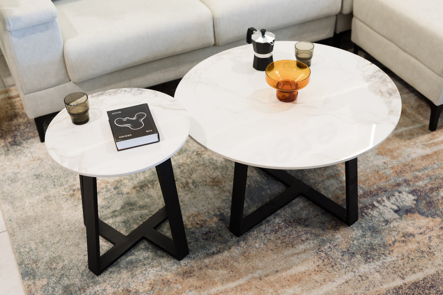 Charlene Engineered Marble Coffee Table Set