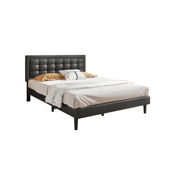 Anka Harmonica Leahter Black Bed Frame