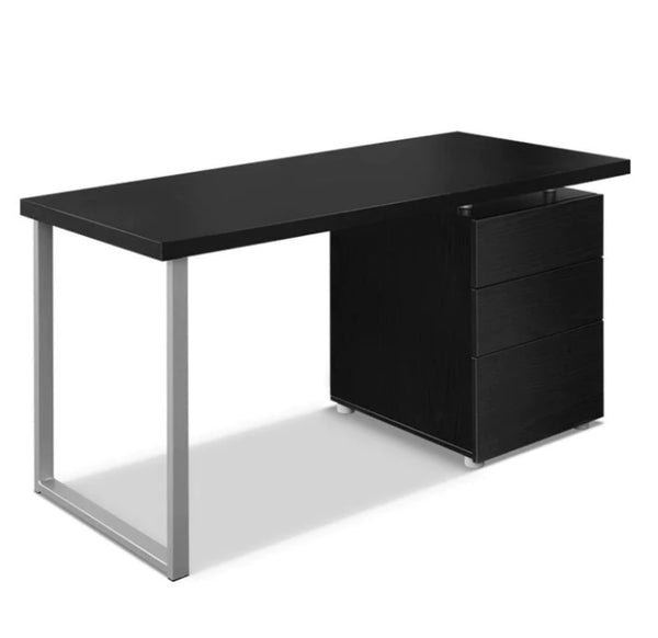 140cm 3 drawers cabinet Desk - Black - NA140MDK-BK