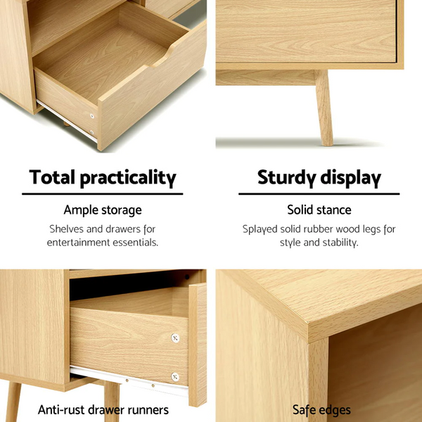 160cm SCAN Entertainment Unit with three drawers