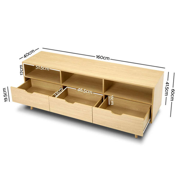 160cm SCAN Entertainment Unit with three drawers