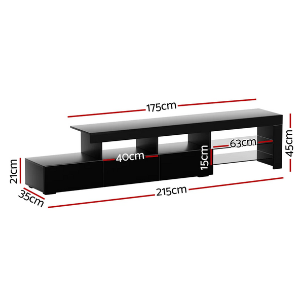 215cm LED Entertainment Unit - White or Black