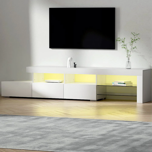 215cm LED Entertainment Unit - White or Black