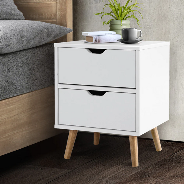 Two drawers SCAN Bedside Table - NASCAN01BS