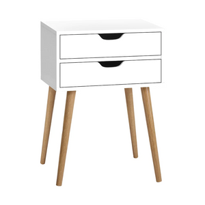 Two drawers High-legs Bedside Table - NASCAN02BS