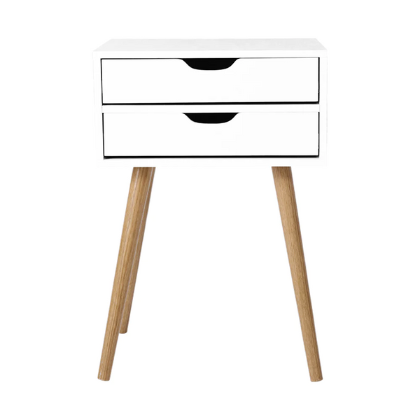 Two drawers High-legs Bedside Table - NASCAN02BS