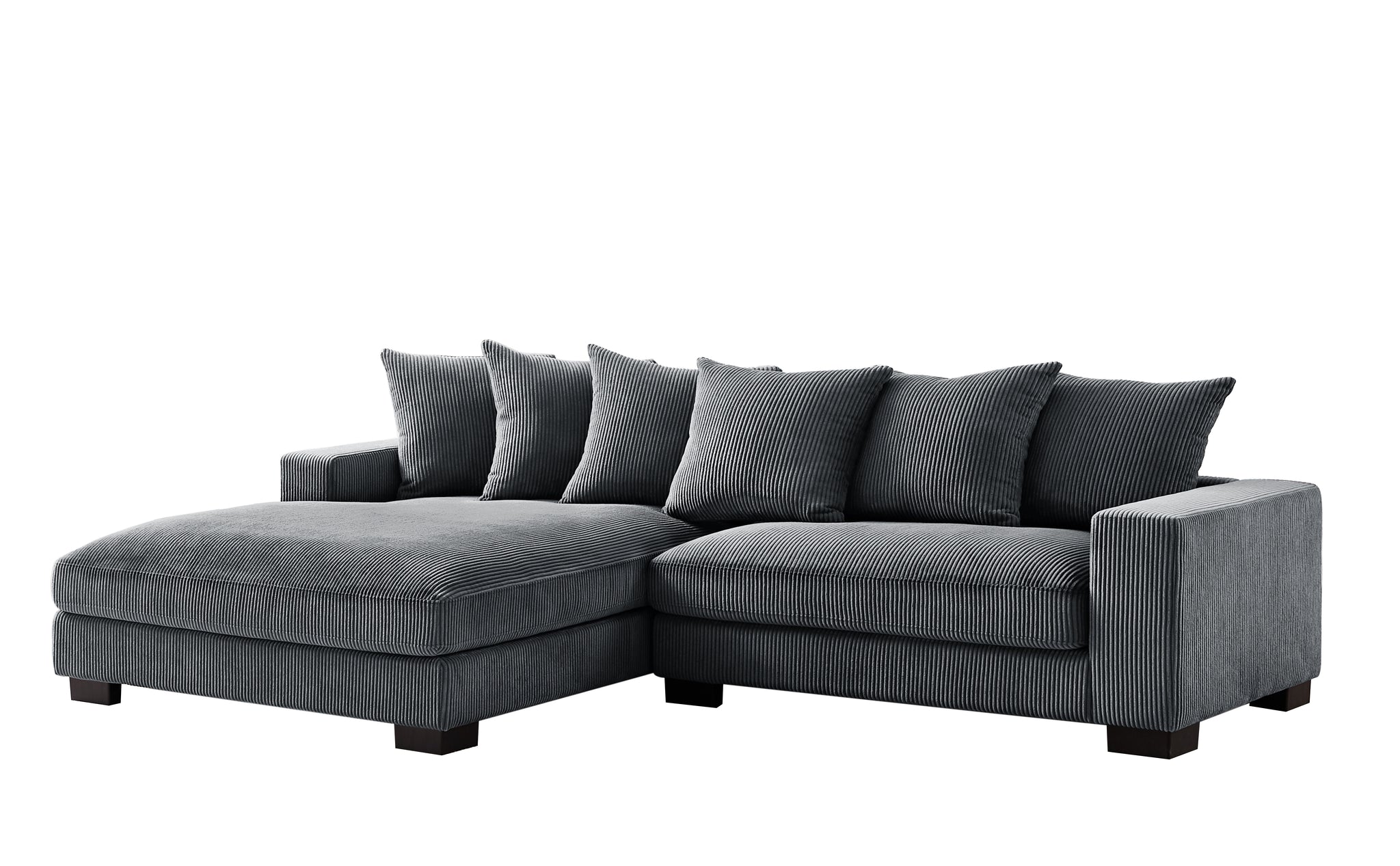 "BRAM" L-Shape Sofa Corduroy Fabric Grey