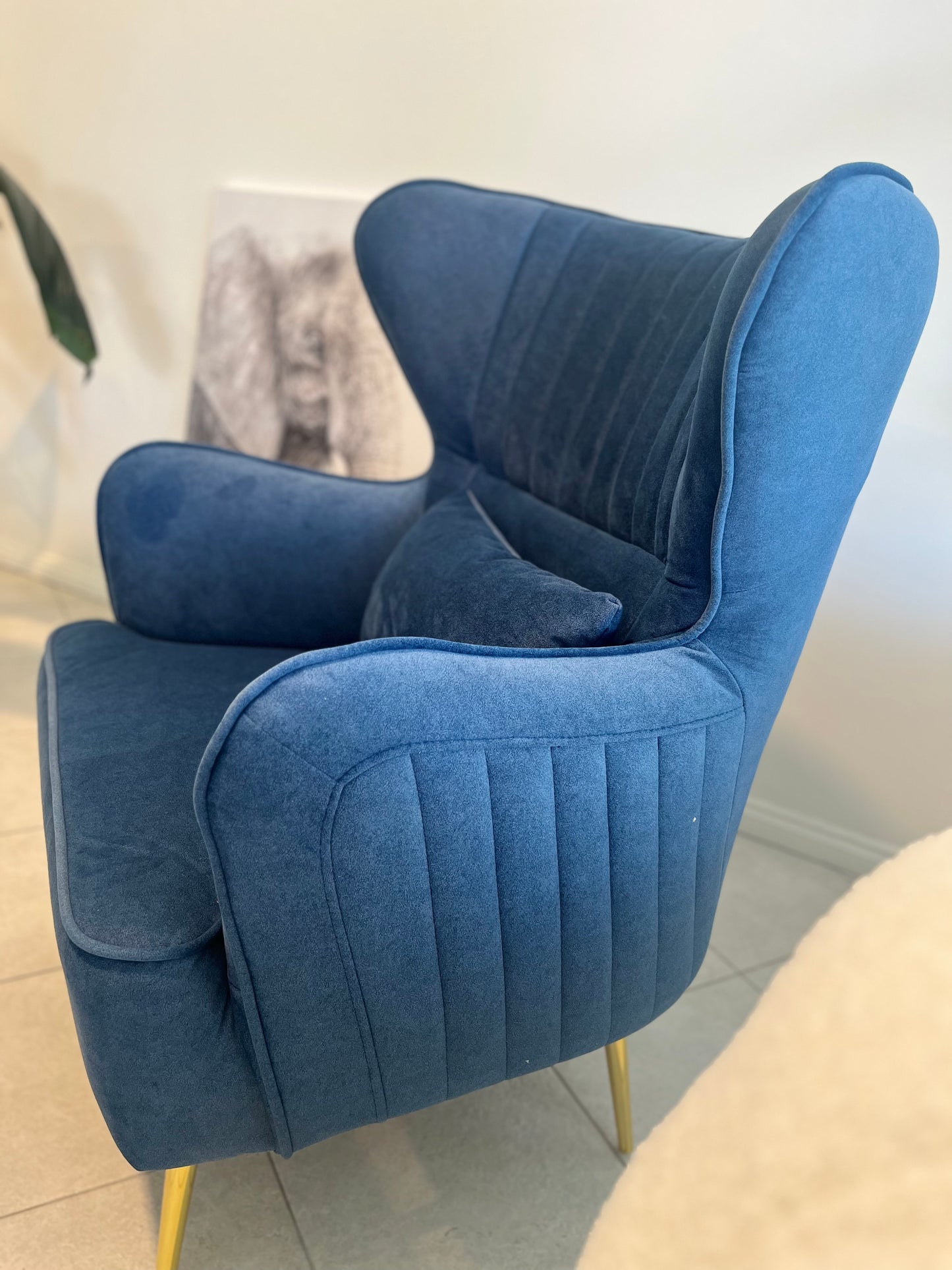 "CELINE" Accent Chairs Armchair with Ottoman -BU