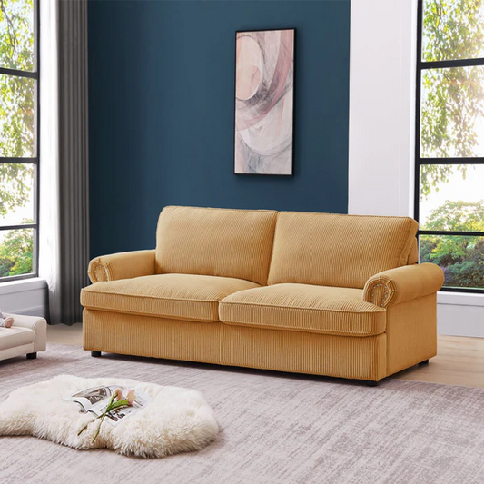 Anka "PHEBE" Sofa Bed Couch with a Foam Mattress - Ginger