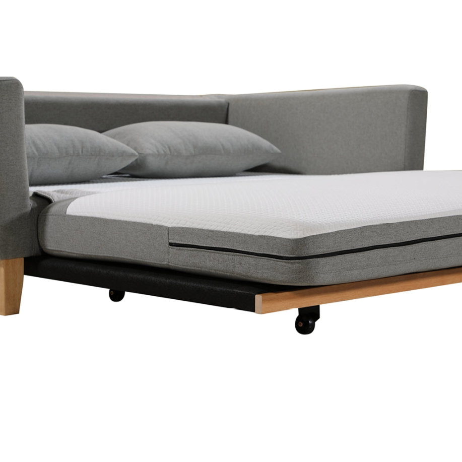 Anka "Shasa" Pull-out Sofa Bed Couch - Fabric Olive