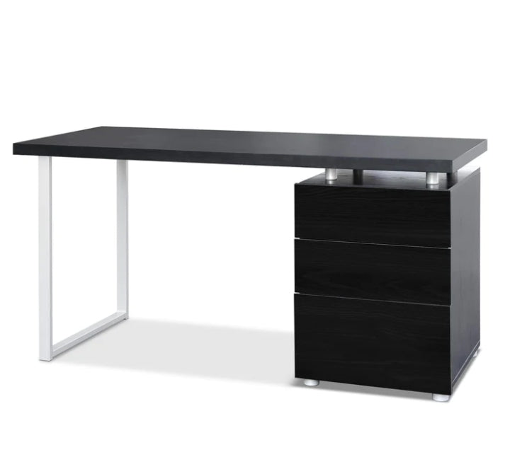 140cm 3 drawers cabinet Desk - Black - NA140MDK-BK