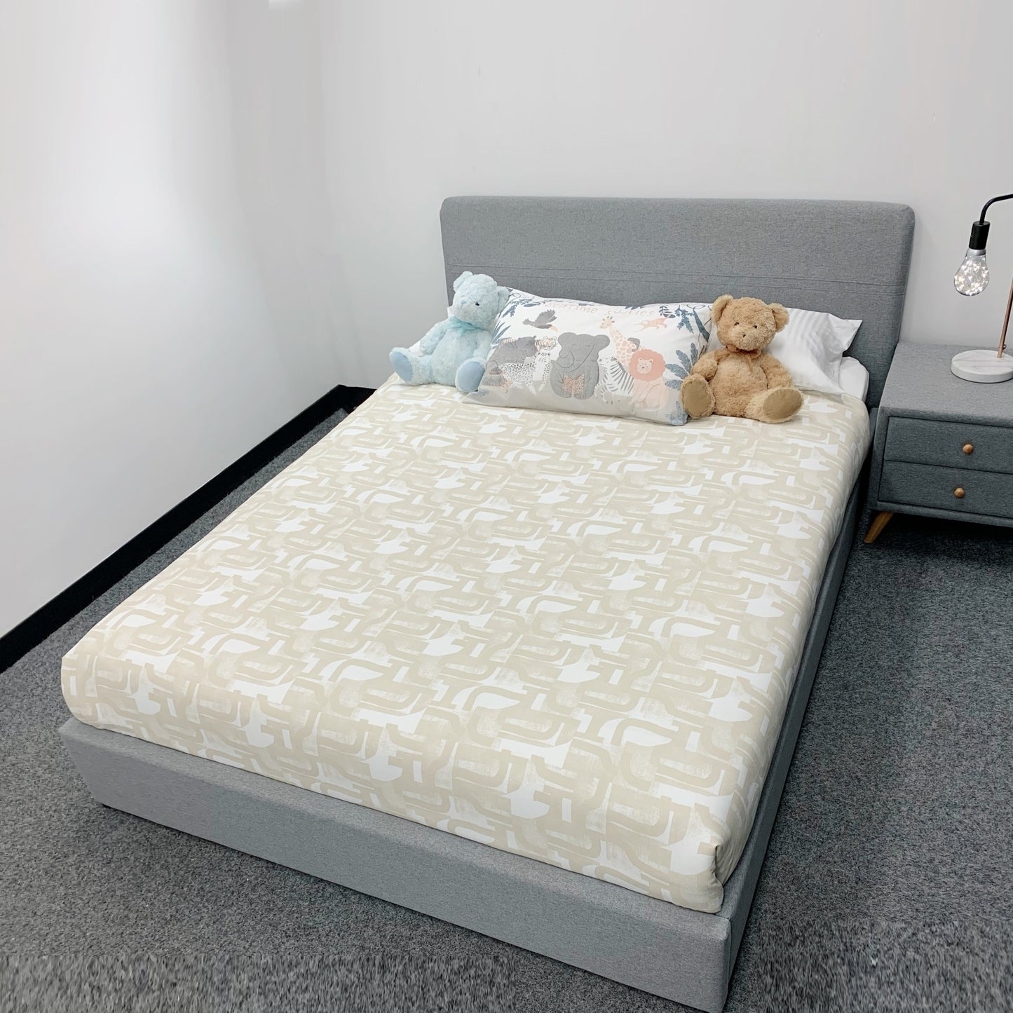 Anka Violin Gas Lift Grey Fabirc Bed Frame