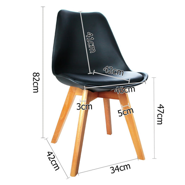 Eames Padded Dining Chair - Black