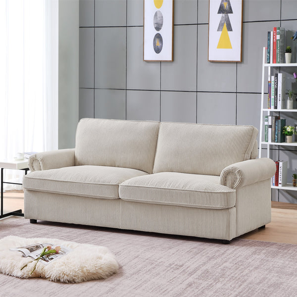 Anka "PHEBE" Sofa Bed Couch with a Foam Mattress - Beige