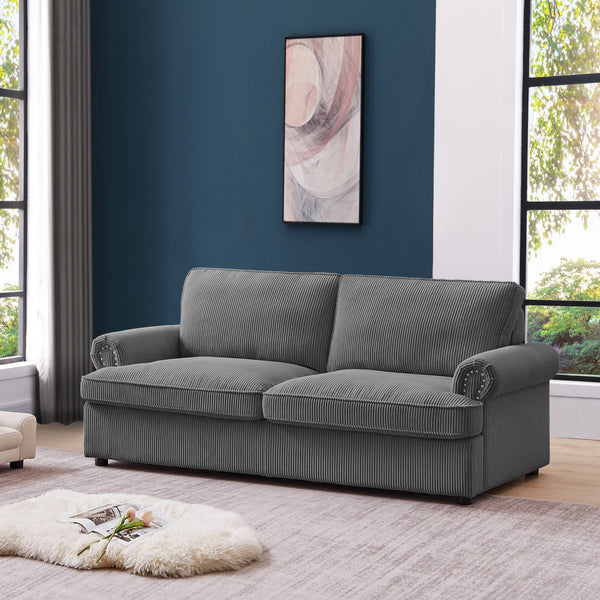 Anka "PHEBE" Sofa Bed Couch with a Foam Mattress - Dark Grey