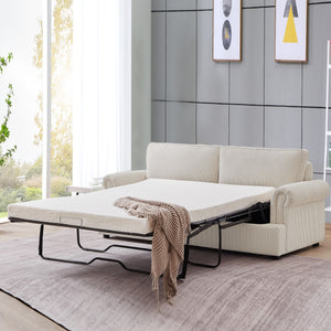 Anka "PHEBE" Sofa Bed Couch with a Foam Mattress - Beige