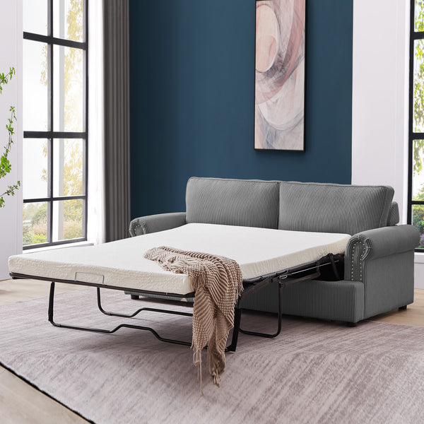 Anka "PHEBE" Sofa Bed Couch with a Foam Mattress - Dark Grey