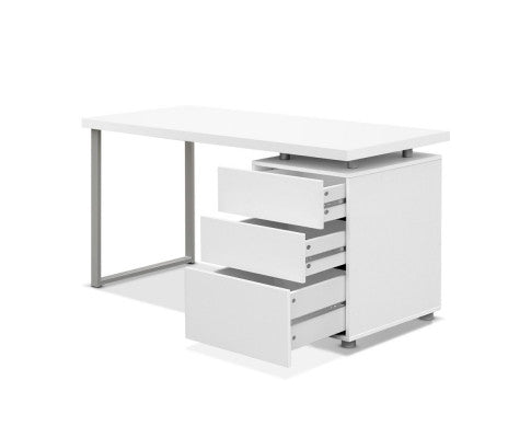 140cm 3 drawers cabinet Desk - White - NA140MDK-WH