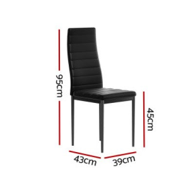 High-Back PVC leather Dining Chair - NAC02DC