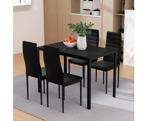 120cm Black Dining Set