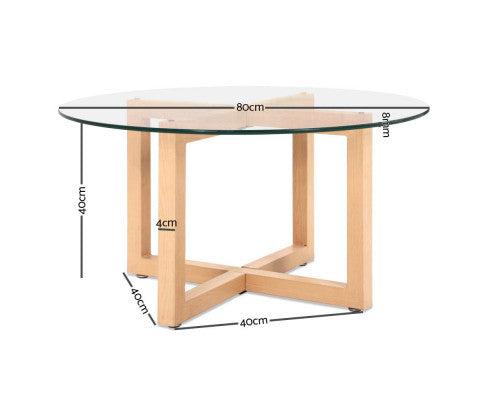 Round Tempered Glass Coffee Table