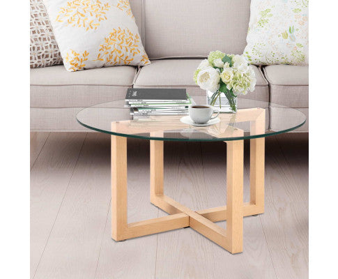 Round Tempered Glass Coffee Table