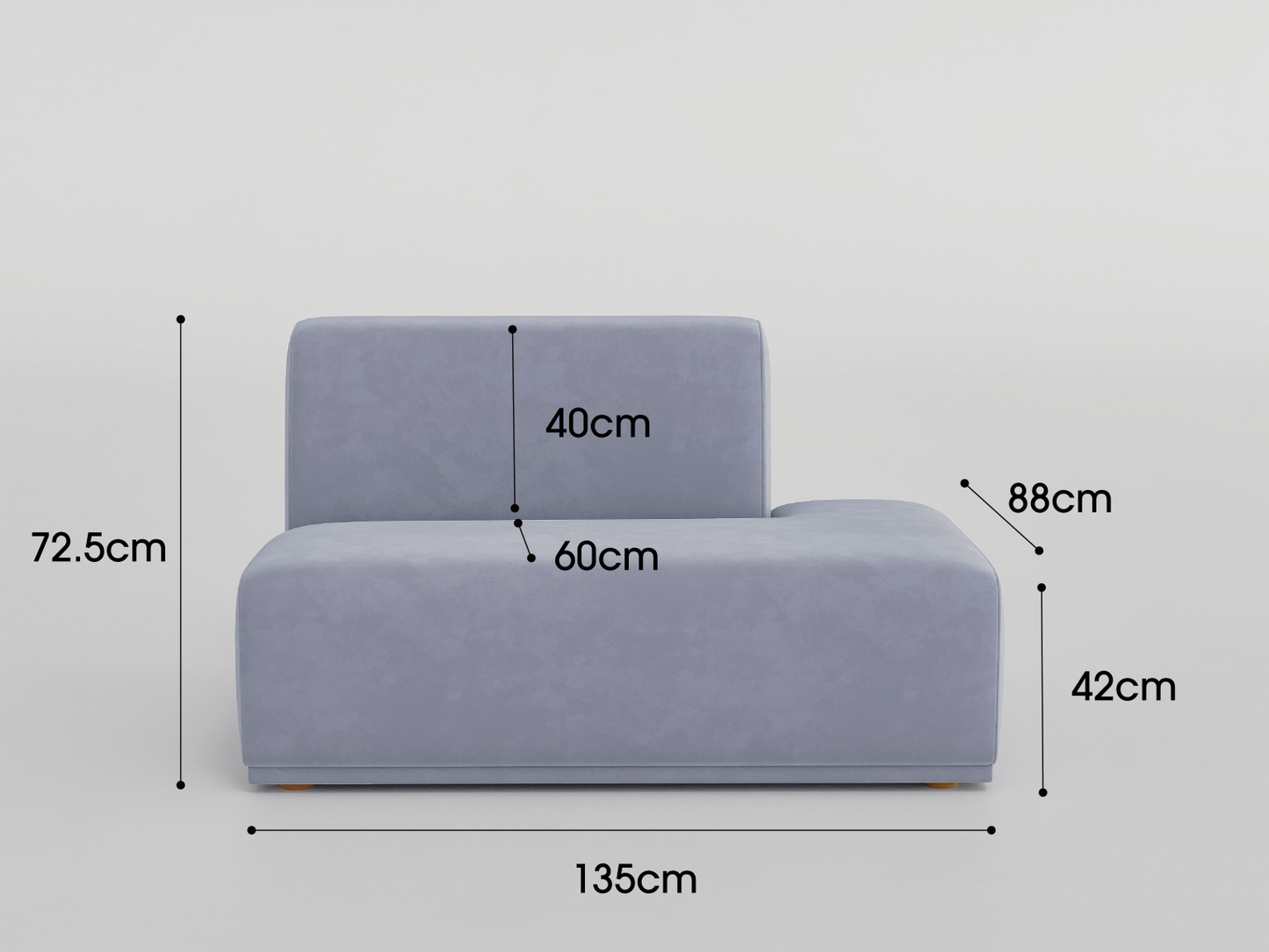 DOFF Modular Sofa - Light Grey Velvet