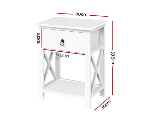 Two Bedside Table with One drawer - NAD1DBSx2