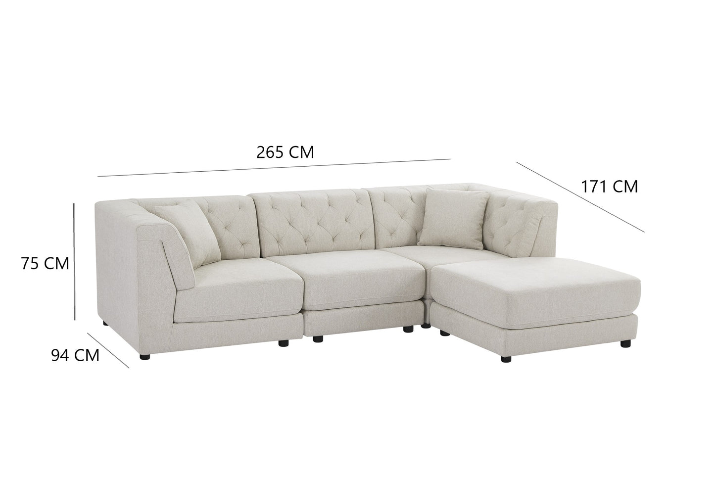 "MING" Modular Sectional Sofa Cream