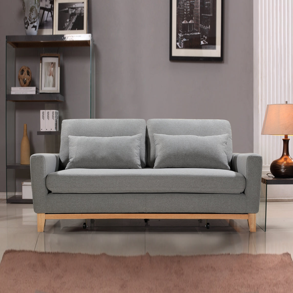 Anka "Shasa" Pull-out Sofa Bed Couch - Fabric Olive