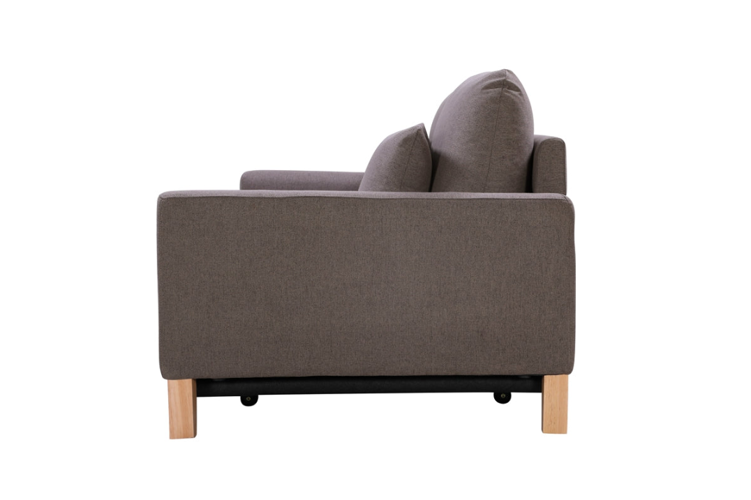 Anka "Shasa" Pull-out Sofa Bed Couch - Fabric Grey