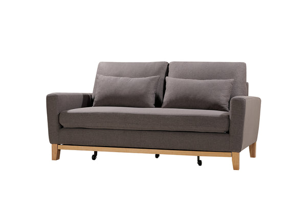 Anka "Shasa" Pull-out Sofa Bed Couch - Fabric Grey