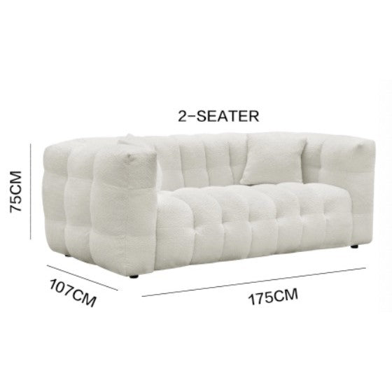 "MARIO" FASHION 2 Seater Sofa Boucle Fabric White