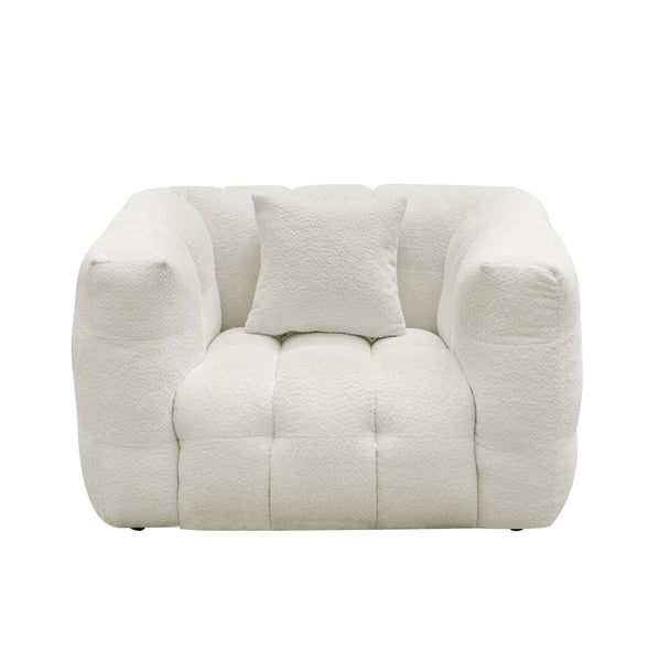 "MARIO" FASHION Sofa Armchair Boucle Fabric White