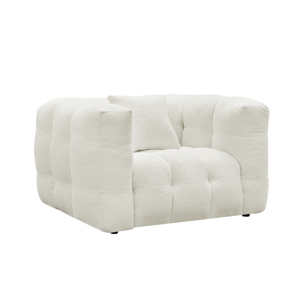 "MARIO" FASHION Sofa Armchair Boucle Fabric White