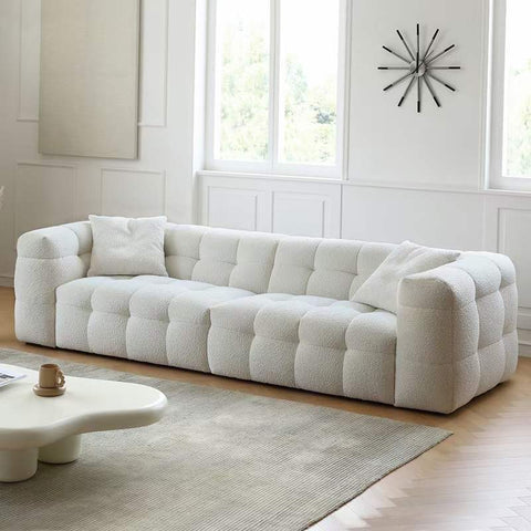 "MARIO" FASHION 4 Seater Sofa Boucle Fabric White