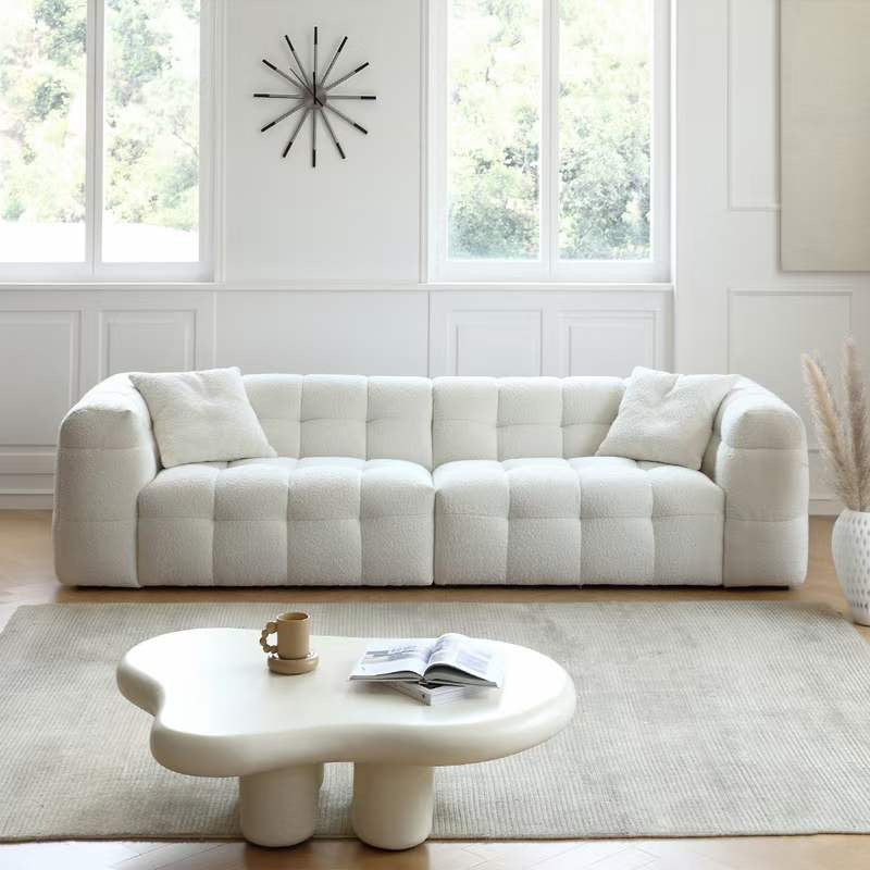 "MARIO" FASHION 4 Seater Sofa Boucle Fabric White