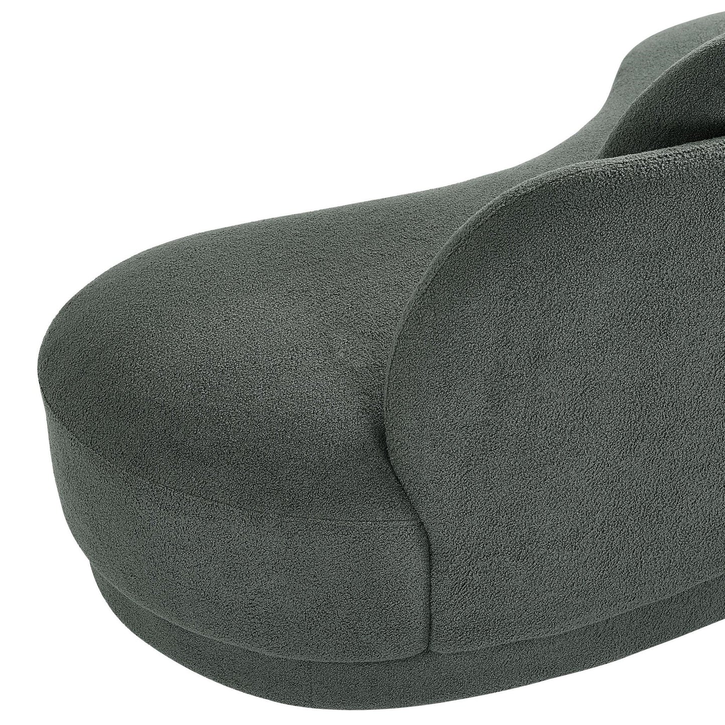 "ODAYA" Curved Sofa - Boucle Fabric - DARK GREY