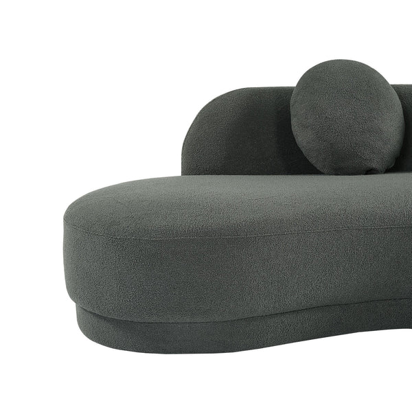 "ODAYA" Curved Sofa - Boucle Fabric - DARK GREY