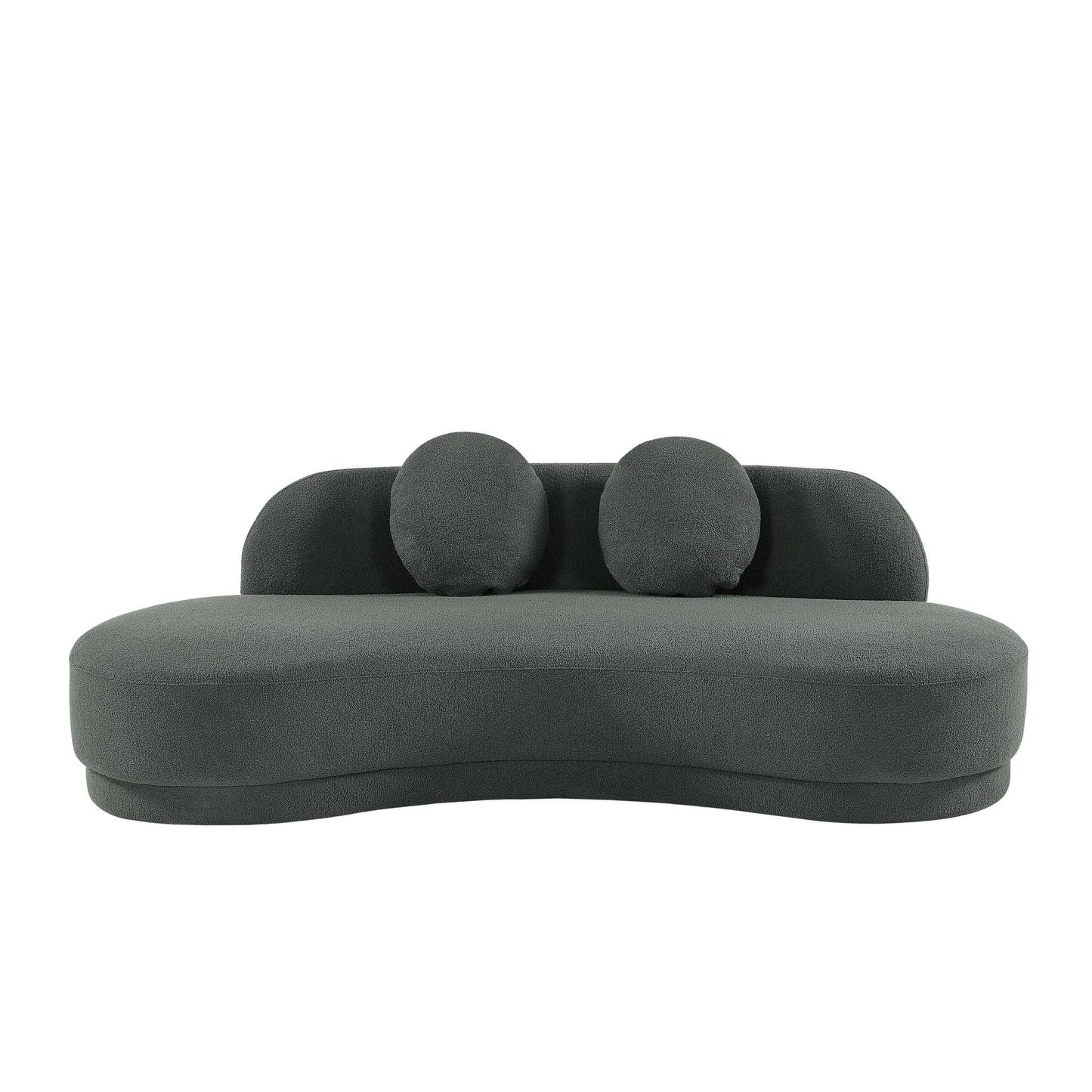 "ODAYA" Curved Sofa - Boucle Fabric - DARK GREY