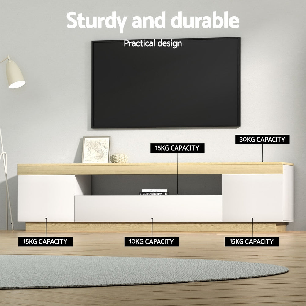 180CM TV Cabinet Entertainment Unit StandWhite Wood