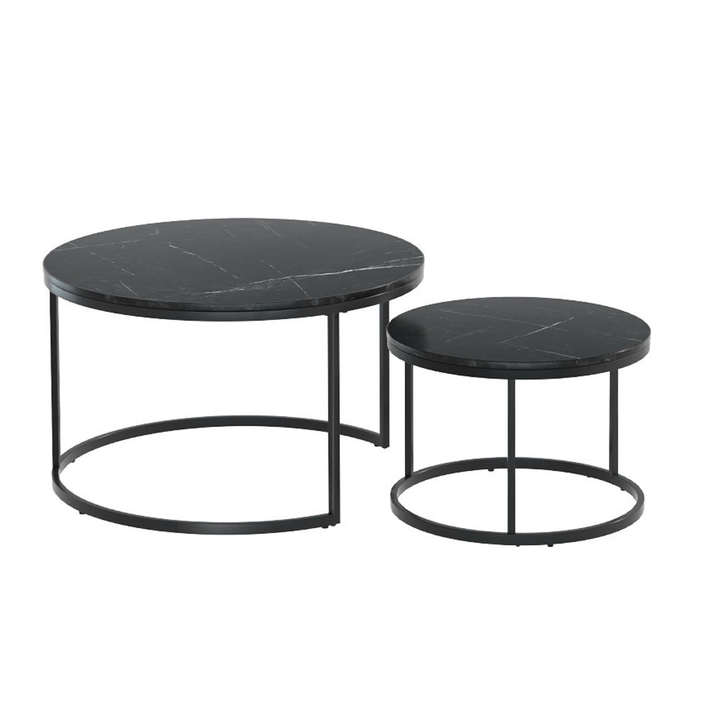 Anka Nesting Coffee Table Set of 2 Marble Effect